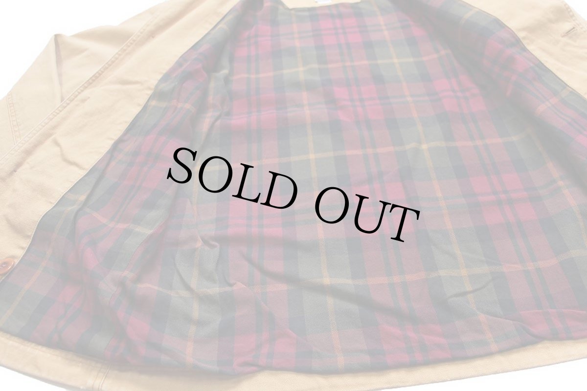 画像5: L.L.Bean タータンチェック ネルライナー ダック地 フィールドコート 茶 S★ジャケット (5)