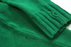 画像6: 70s TENNESSEE AMERICAN INC パッチ付き アクリルニット レタードカーディガン 緑 (6)