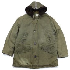 画像1: 80s Parka 民間 B-9タイプ キルティングライナー フライトジャケット オリーブドラブ L (1)