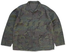画像1: 60s UNKNOWN シビリアンリーフカモ コットン ハンティングジャケット (1)