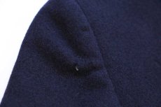 画像8: フランス製 UNKNOWN 3つボタン メルトン ウール テーラードジャケット 濃紺★ブレザー (8)