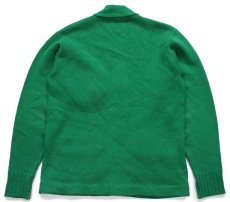 画像2: 70s TENNESSEE AMERICAN INC パッチ付き アクリルニット レタードカーディガン 緑 (2)