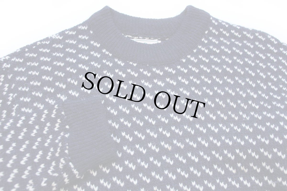 画像3: 90s L.L.Bean ノルウェージャン バーズアイ ウールニット セーター 紺×白 (3)