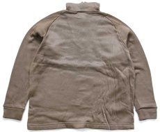 画像2: 00s 米軍 ハイネック フリーダムスリーブ 裏起毛 アンダーシャツ コヨーテブラウン L (2)