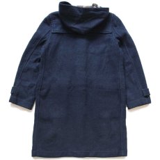 画像2: 00s OLD NAVYオールドネイビー チェックライナー メルトン ウール混 ダッフルコート 紺×緑 ミックス M (2)