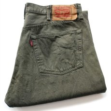 画像1: メキシコ製 Levi'sリーバイス 501 先染め カラーデニムパンツ オリーブグリーン W40★SDP3653 (1)