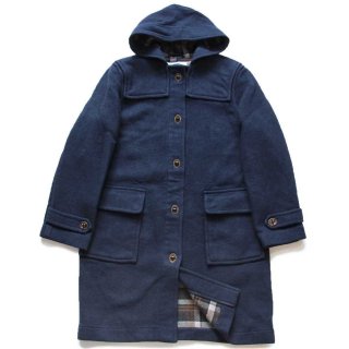 70s DeLONGデロング メルトン ウール ロング 袖革スタジャン 緑 38