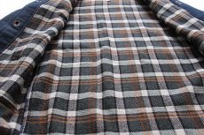 画像5: 00s OLD NAVYオールドネイビー チェックライナー メルトン ウール混 ダッフルコート 紺×緑 ミックス M (5)