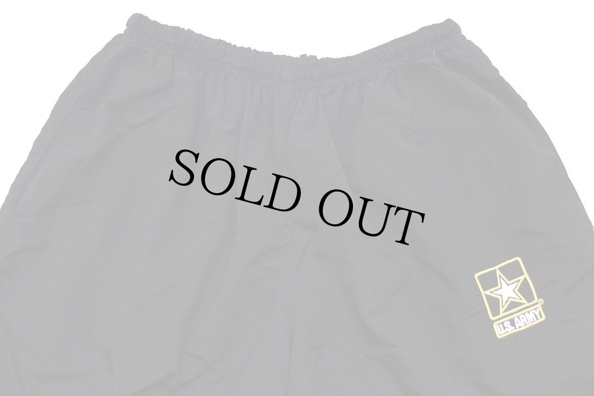 画像4: 11 米軍 U.S.ARMY ロゴ刺繍 APFU トレーニング ナイロンパンツ 黒 XL/S★149 IPFU (4)