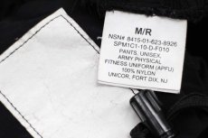 画像6: 10 米軍 U.S.ARMY ロゴ刺繍 APFU トレーニング ナイロンパンツ 黒 M/R★141 IPFU (6)