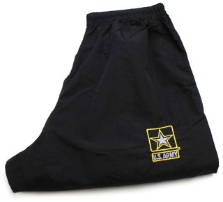 11 米軍 U.S.ARMY IPFU トレーニング ナイロンパンツ 黒 L/R☆03