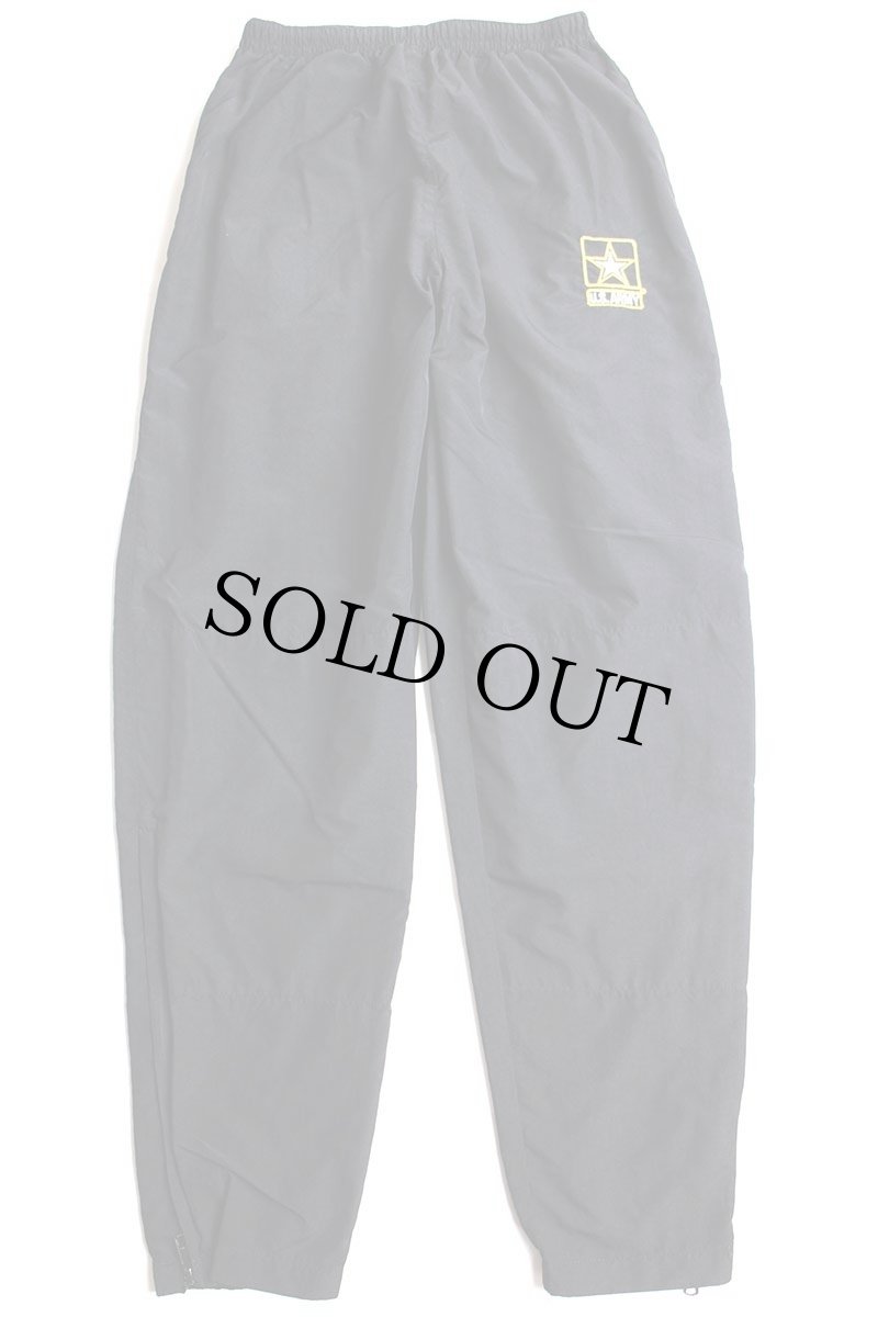 画像2: 11 米軍 U.S.ARMY ロゴ刺繍 APFU トレーニング ナイロンパンツ 黒 XL/S★149 IPFU (2)