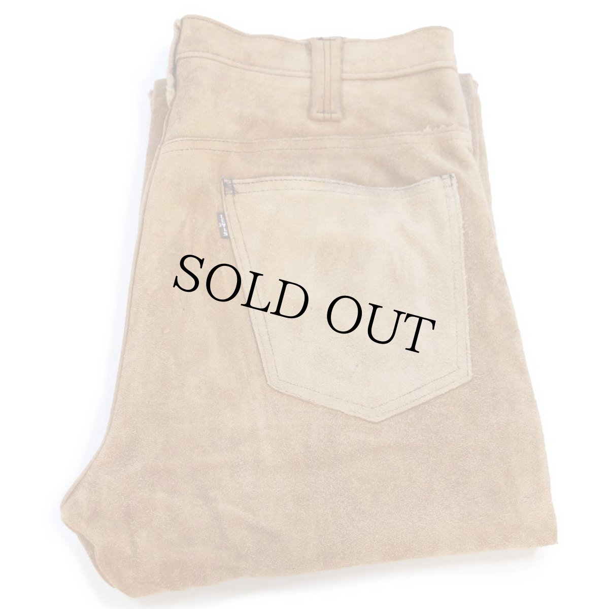 画像1: 60s LEVI'Sリーバイス BIGE スエード レザーパンツ 茶 W33★ブーツカット (1)