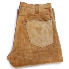画像1: 60s LEVI'Sリーバイス BIGE スエード レザーパンツ 茶 W33★ブーツカット (1)