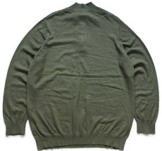 画像2: L.L.Bean 無地 ハイネック ハーフジップ コットン×カシミヤニット セーター グリーン XXL-R★特大 (2)