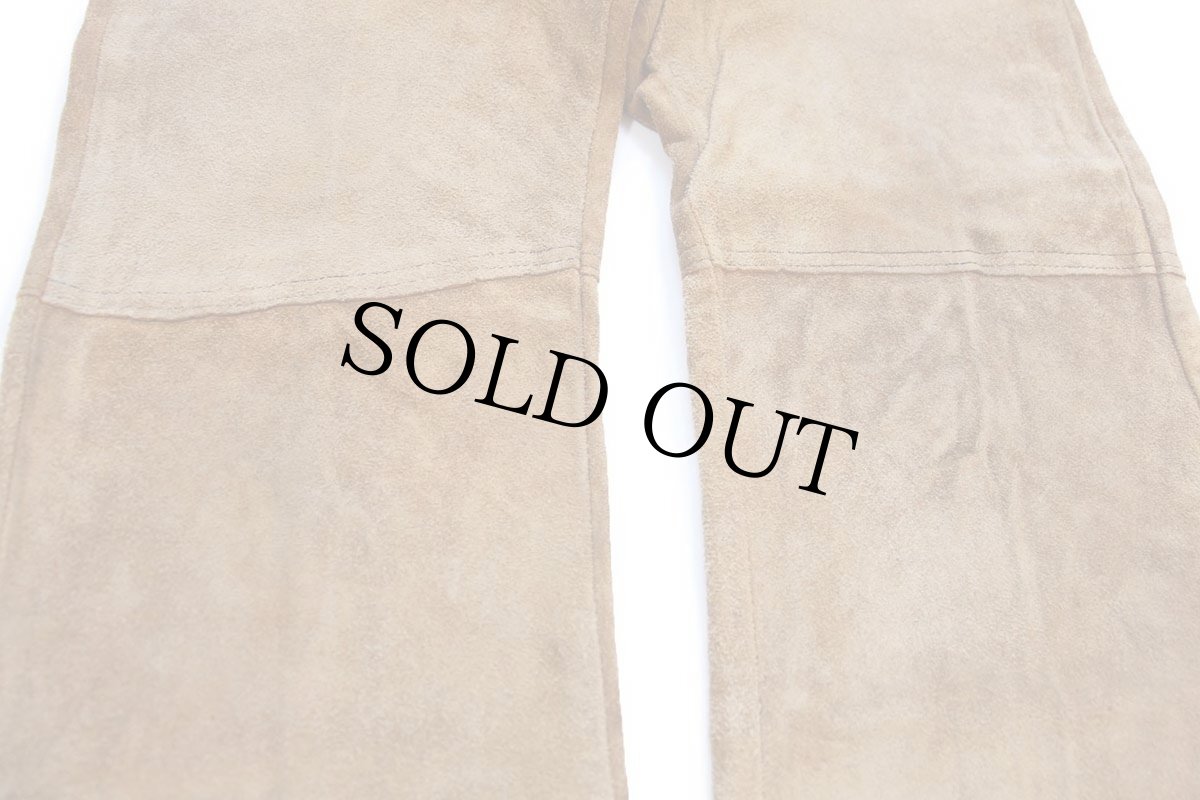 画像9: 60s LEVI'Sリーバイス BIGE スエード レザーパンツ 茶 W33★ブーツカット (9)