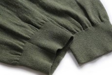 画像6: L.L.Bean 無地 ハイネック ハーフジップ コットン×カシミヤニット セーター グリーン XXL-R★特大 (6)