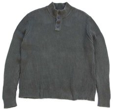 画像1: L.L.Bean 無地 ハイネック コットン リブニット セーター オリーブグリーン XXL-R★特大 (1)