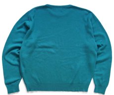画像2: 90s USA製 L.L.Bean 無地 コットンニット セーター エメラルドグリーン M (2)