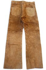 画像3: 60s LEVI'Sリーバイス BIGE スエード レザーパンツ 茶 W33★ブーツカット (3)