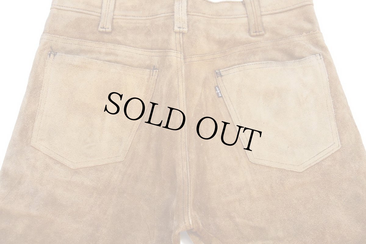 画像5: 60s LEVI'Sリーバイス BIGE スエード レザーパンツ 茶 W33★ブーツカット (5)