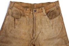 画像4: 60s LEVI'Sリーバイス BIGE スエード レザーパンツ 茶 W33★ブーツカット (4)