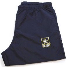 画像1: 10 米軍 U.S.ARMY ロゴ刺繍 APFU トレーニング ナイロンパンツ 黒 L/R★144 IPFU (1)