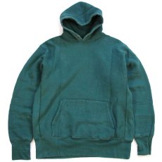 画像1: USA製 CAMBERキャンバー 無地 リバースウィーブ スウェットパーカー 緑★フーディー (1)