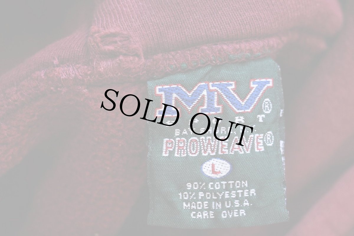 画像4: 90s USA製 MV SPORT COLGATE リバースウィーブ スウェットパーカー バーガンディ L★フーディー (4)