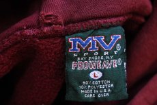 画像4: 90s USA製 MV SPORT COLGATE リバースウィーブ スウェットパーカー バーガンディ L★フーディー (4)