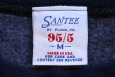 画像4: 90s USA製 SANTEE BY PLUMA 無地 リバースウィーブ スウェット 紺 M★ブランク (4)