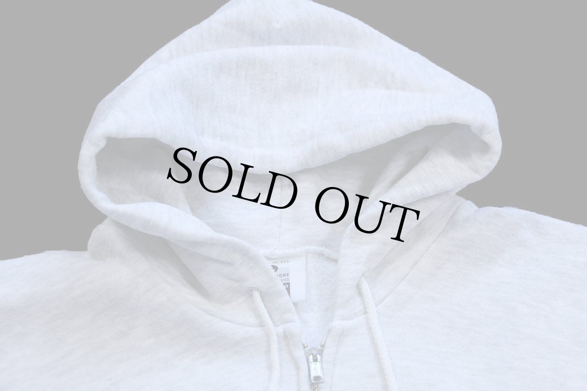 画像3: 90s USA製 Leeリー 無地 スウェット ジップパーカー 杢ライトグレー L★フーディー ブランク (3)