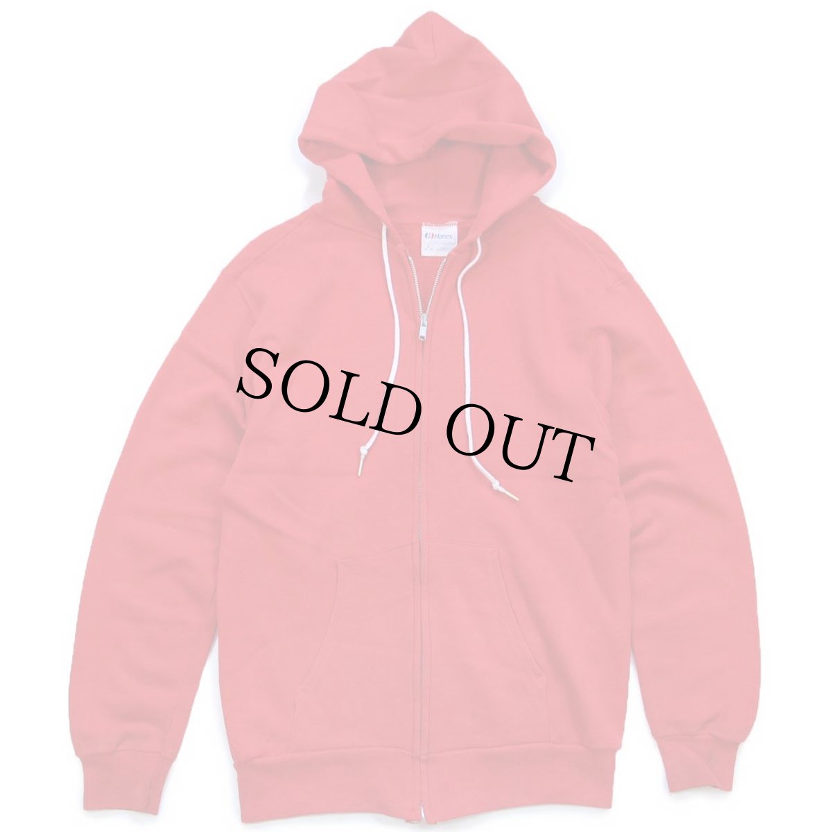 画像1: 80s USA製 Hanes 無地 スウェット ジップパーカー 赤 S★フーディー ブランク (1)