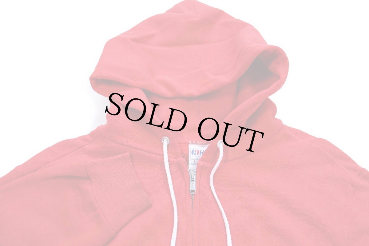 画像3: 80s USA製 Hanes 無地 スウェット ジップパーカー 赤 S★フーディー ブランク (3)