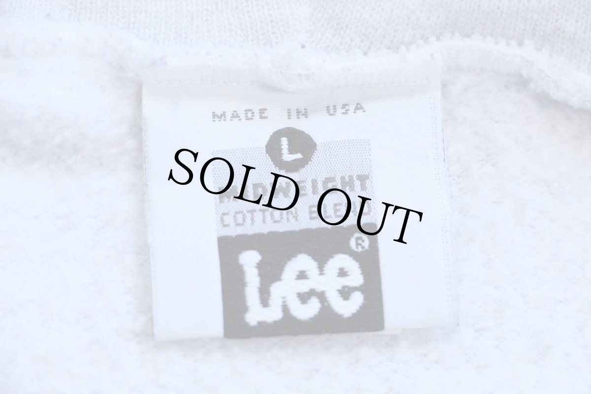 画像4: 90s USA製 Leeリー 無地 スウェット ジップパーカー 杢ライトグレー L★フーディー ブランク (4)