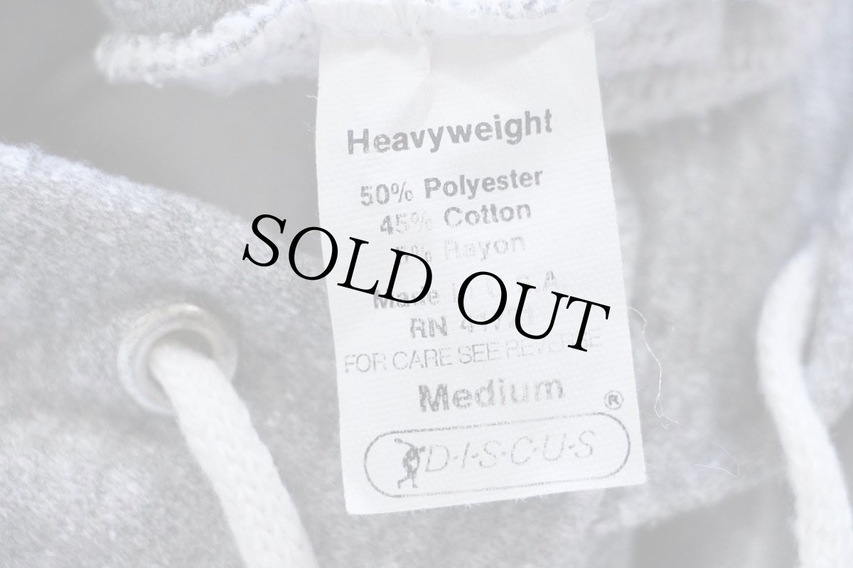 画像4: 80s USA製 DISCUS 無地 スウェットパーカー 杢グレー M★フーディー ブランク (4)