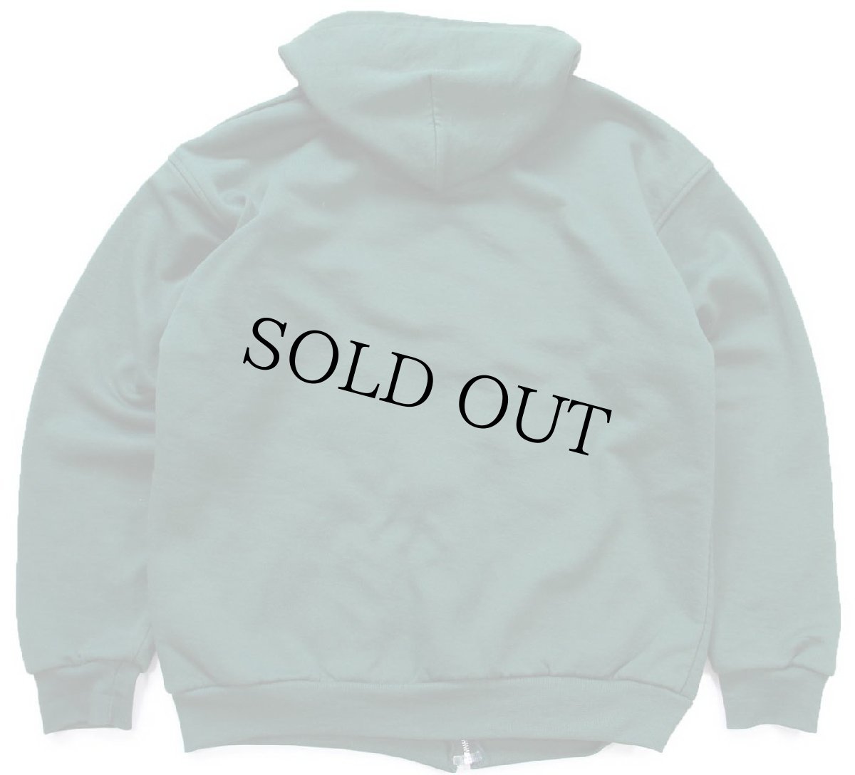 画像2: 90s メキシコ製 PLUMA 無地 裏サーマル スウェット ジップパーカー 緑 XL★フーディー ブランク (2)