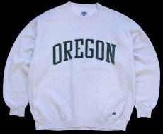 画像1: 90s USA製 RUSSELLラッセル OREGON 前V スウェット 杢ライトグレー XXL★特大 (1)