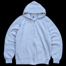 画像1: 90s USA製 Leeリー 無地 スウェット ジップパーカー 杢ライトグレー L★フーディー ブランク (1)