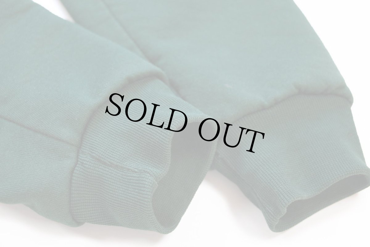 画像6: 90s メキシコ製 PLUMA 無地 裏サーマル スウェット ジップパーカー 緑 XL★フーディー ブランク (6)