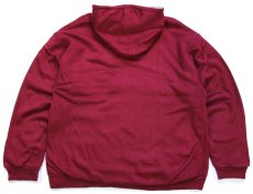 画像2: 90s ACTIVE ENERGY 無地 ヘンリーネック 裏サーマル スウェットパーカー バーガンディ L★フーディー ブランク (2)