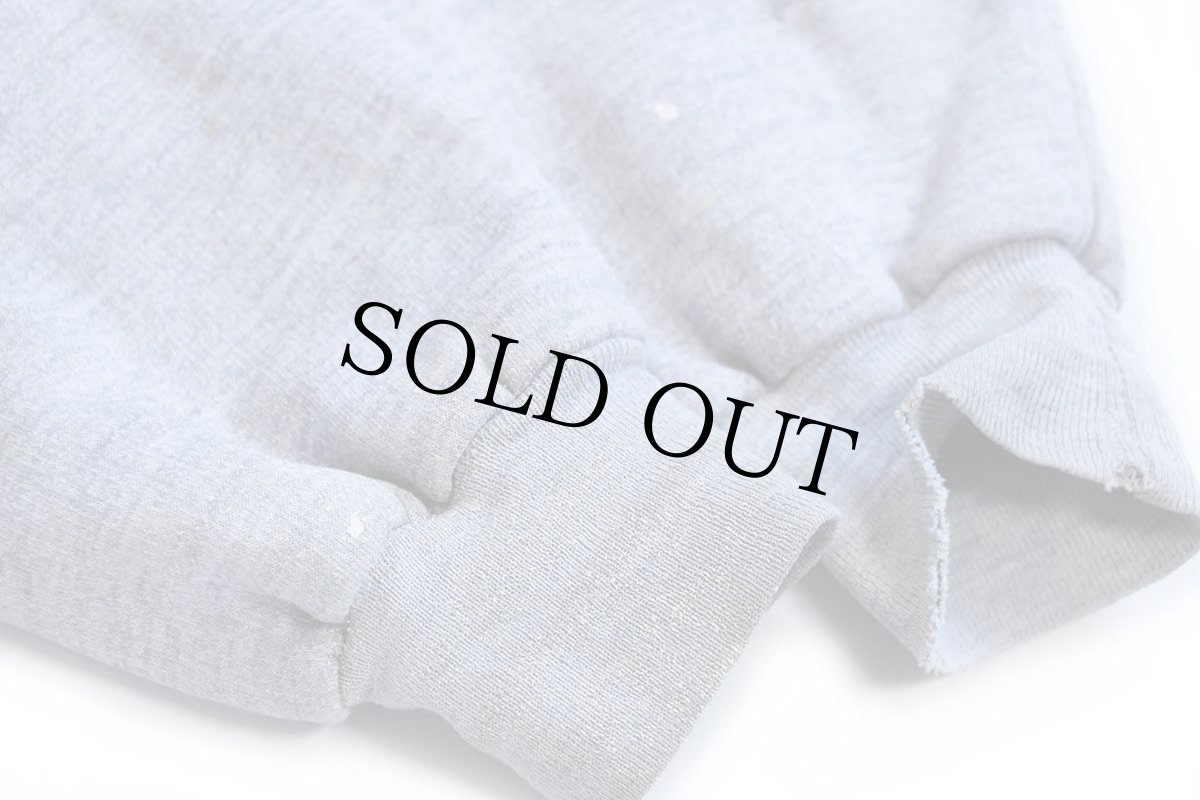 画像7: 80s McGREGORマクレガー ワンポイント ペンキ飛び 裏サーマル スウェット ジップパーカー 杢グレー★フーディー (7)