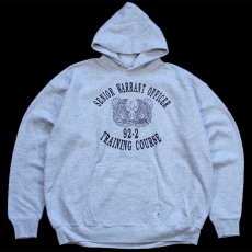 画像1: 90s USA製 DISCUS SENIOR WARRANT OFFICER TRAINING COURSE スウェットパーカー 杢ライトグレー XL★フーディー (1)
