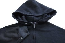 画像3: 00s USA製 JERZEES 無地 ペンキ飛び スウェット ジップパーカー 黒 3X★特大 フーディー ブランク (3)