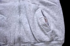 画像7: 90s EddieBauerエディーバウアー 無地 薄中綿入り スウェット ジップパーカー 杢グレー×ナス紺 S★フーディー ブランク (7)