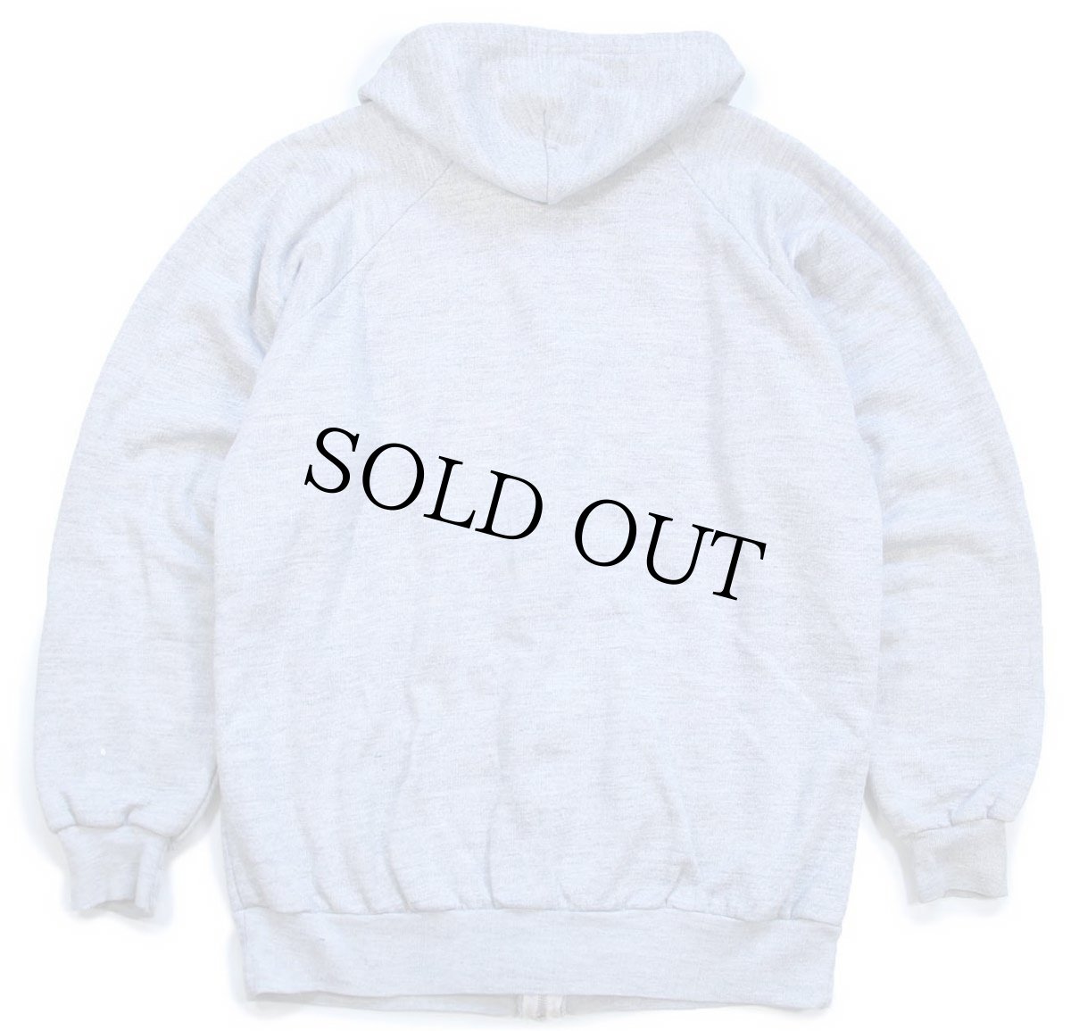 画像2: 80s McGREGORマクレガー ワンポイント ペンキ飛び 裏サーマル スウェット ジップパーカー 杢グレー★フーディー (2)