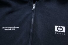 画像4: 00s Hanes Internal Audit Conference New York 2005 hp invent ロゴ スウェット ジップパーカー 黒 L★フーディー (4)