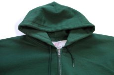画像3: 90s メキシコ製 PLUMA 無地 サーマルライナー スウェット ジップパーカー 緑 XL★フーディー ブランク (3)