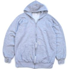 画像1: 80s McGREGORマクレガー ワンポイント ペンキ飛び サーマルライナー スウェット ジップパーカー 杢グレー★フーディー (1)