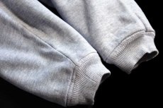 画像8: 90s EddieBauerエディーバウアー 無地 薄中綿入り スウェット ジップパーカー 杢グレー×ナス紺 S★フーディー ブランク (8)